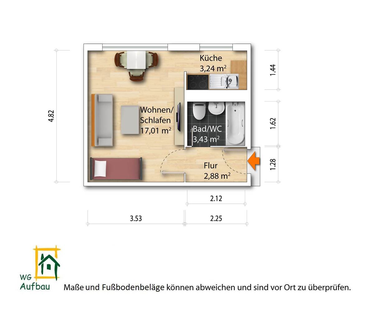 1-Zimmer Mietwohnung - Seidnitz/Dobritz - Photo 3